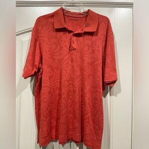 Johnston & Murphy Mens Polo Short Sleeve large hawaian pattern orange